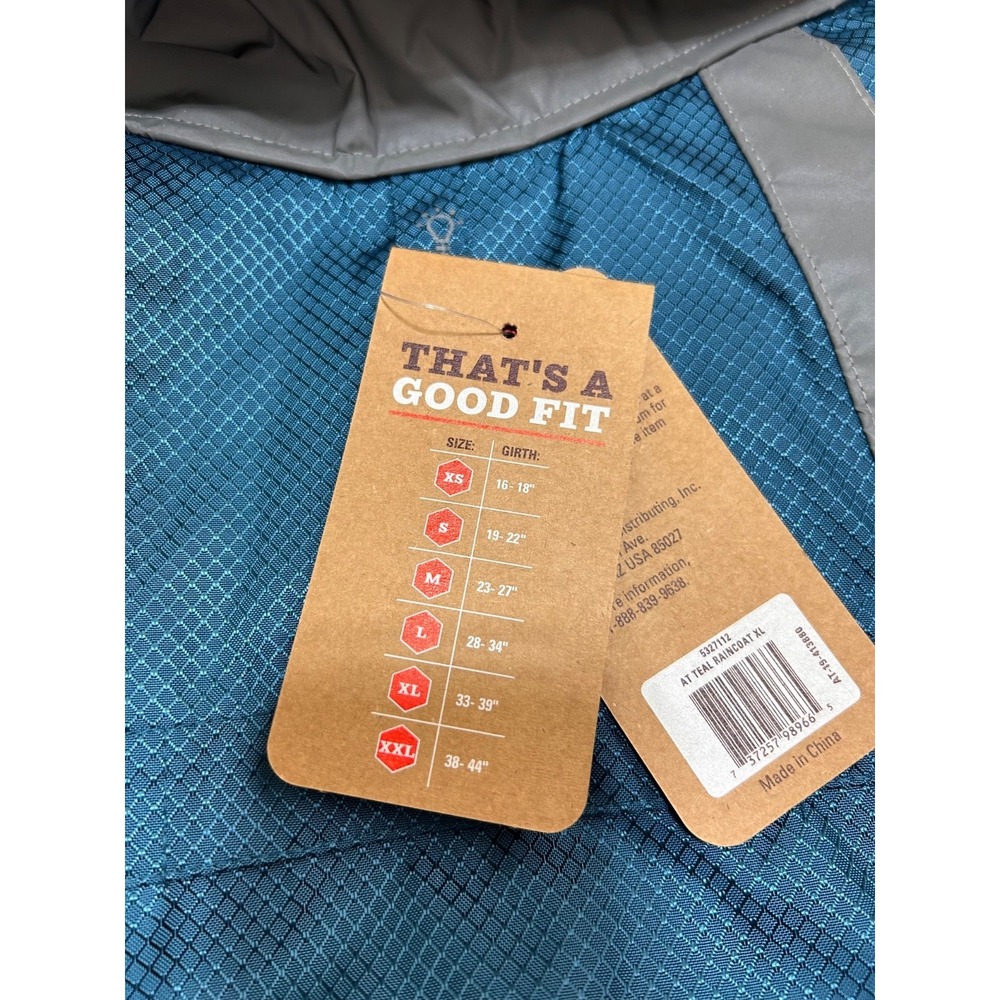 NWT Arcadia Trail XL Dog Reflective Raincoat Adjustable Lightweight Blue - Picture 5 of 7